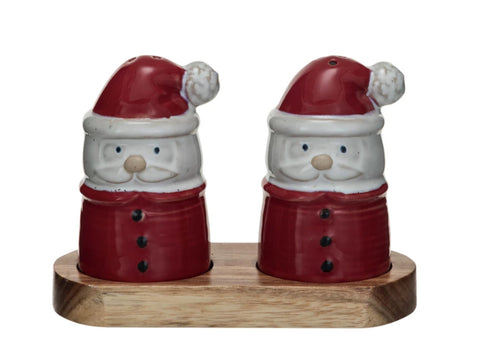 Stoneware Santa Salt and Pepper Shaker