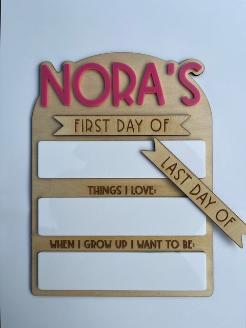 Custom First Day/Last Day Name Boards