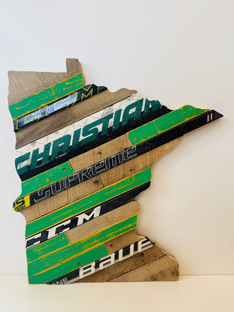 Minnesota State of Hockey Reclaimed Wall Art 23x25