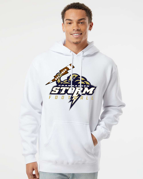 Chanhassen Storm Football Bolt Hoodie, White