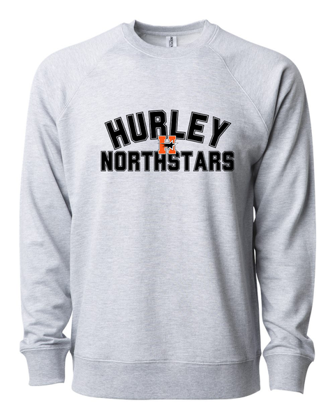 Hurley Northstars Classic Varsity Gray Crewneck Lightweight Sweatshirt