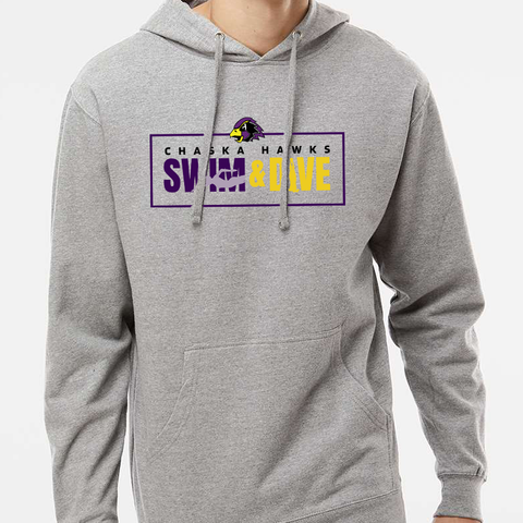 Chaska Hawks Swim & Dive Hoodie, Heather Gray