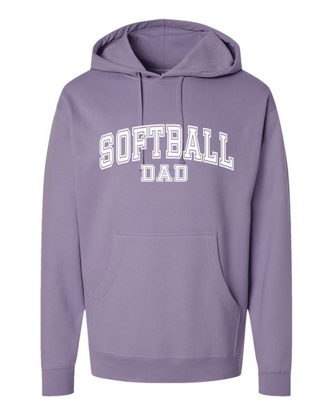 Softball Mom or Dad Varsity Hoodie, Plum