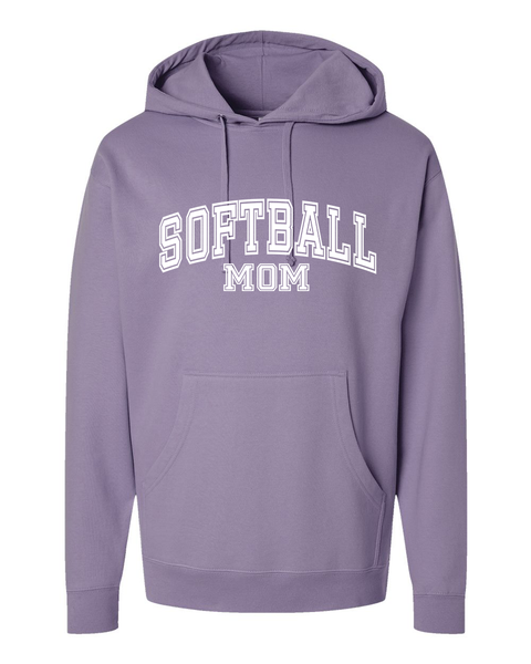 Softball Mom or Dad Varsity Hoodie, Plum