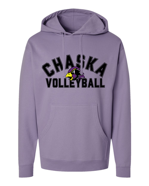 Chaska Hawks Volleyball Varsity Text Hoodie, Purple