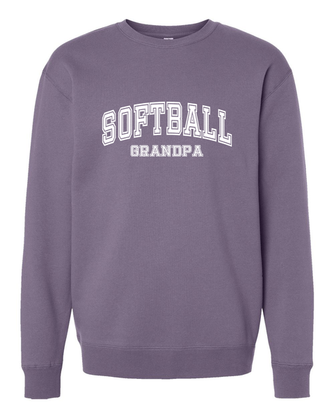 Softball Grandma or Grandpa Varsity Sweatshirt, Crewneck or Hoodie