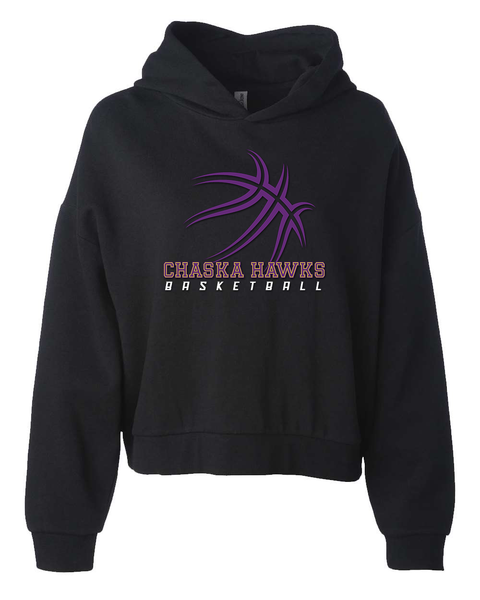 Chaska Hawks Basketball Cropped  Women's Hoodie