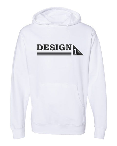 Design 1  Puff-Printed Dark Grey Puff on White or Black Hoodie, Unisex