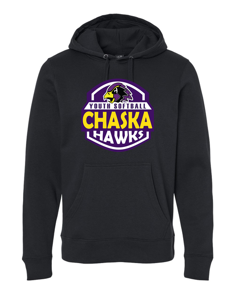 Chaska Hawks Youth Softball, Badge-Style Logo Adult Hoodie