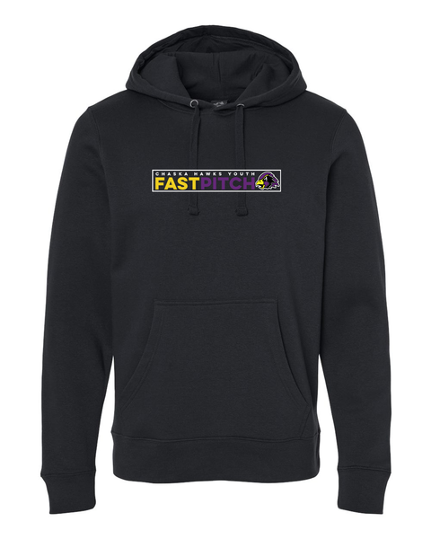 Chaska Hawks Youth Fastpitch - CYSA Adult Hoodie, Black or Purple