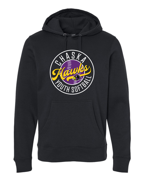 Chaska Hawks Youth Softball - Circle Logo Adult Hoodie