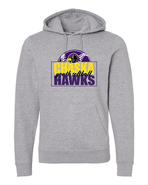 Chaska Hawks Youth Softball Adult Heather Gray Hoodie