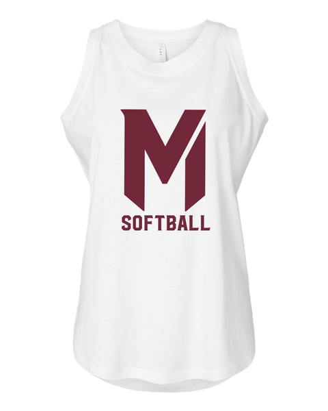 MASH Softball Maroon Logo - Women's Relaxed Fit Jersey Tank, White or Black