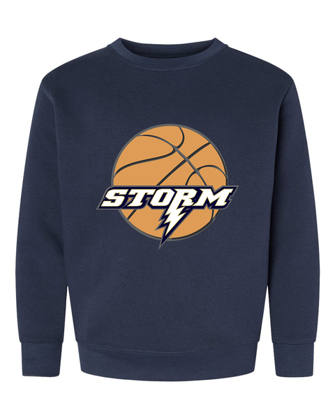 Chanhassen Storm Basketball Youth Crewneck Sweatshirt, Navy