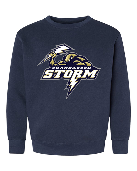 Chanhassen Storm Youth Crewneck Sweatshirt, Oatmeal or Navy