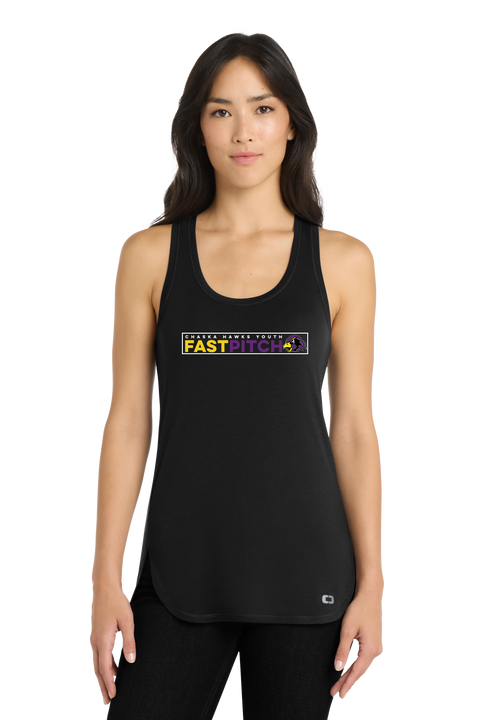 Chaska Hawks Fastpitch- Women's Perfect Fit Stay-Cool Tank, Black