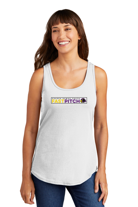 Chaska Hawks Fastpitch 100% Cotton Women's Tank - White