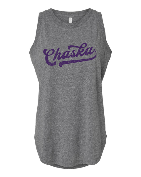 Chaska Baseball Font Tank - Women's Relaxed Fit Jersey Tank