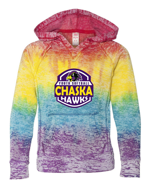 Chaska Hawks Youth Softball Tie-Dye Girls Hoodie