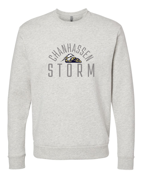 Chanhassen Storm Oatmeal Unisex Crewneck with Arch Design