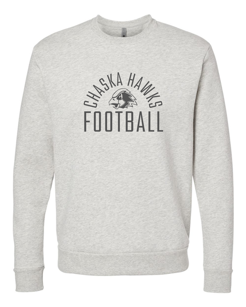 Chaska Hawks Football Oatmeal Unisex Crewneck with  Modern Arch Design