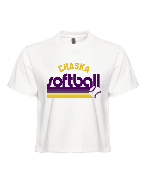 Chaska Softball Retro-Style Cropped Heavyweight Tee