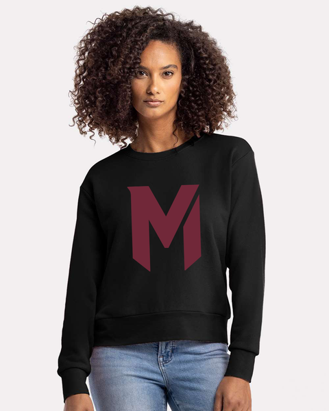 Mash Softball Logo Heather Gray Women's Fit Crewneck Sweatshirt