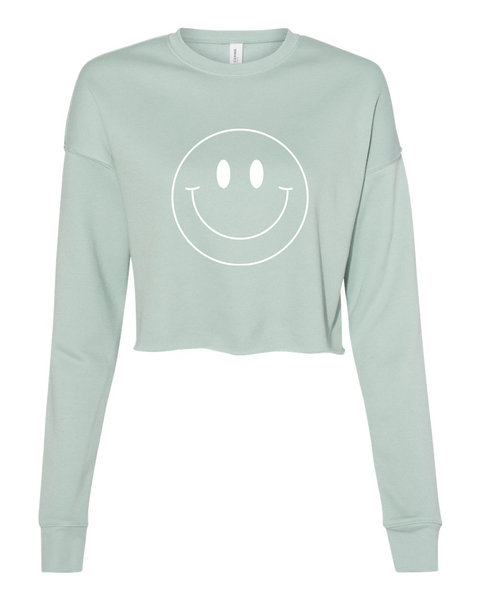 PRE-ORDER: Smiley Face Ultra-Soft Cropped Sweatshirt