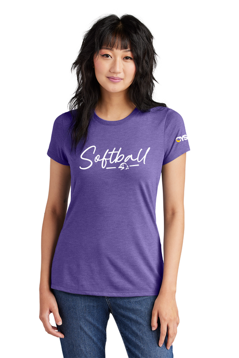 Chaska Hawks Softball Script Ultra-Soft Tee - Women's Cut
