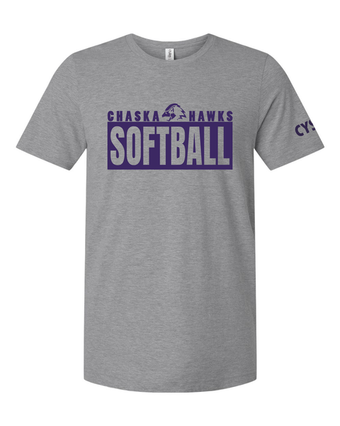 Chaska Hawks Softball Block Logo Ultra-Soft Tee - Adult & Youth