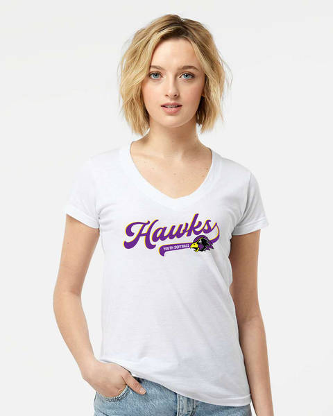 Chaska Hawks Youth Softball Script Women's Tee