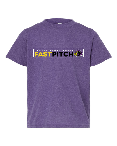 Chaska Hawks Fastpitch - Youth Tee - Purple, Grey or White