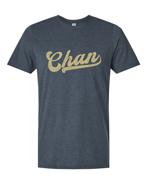 Chan Baseball Font T-shirt, Soft Fabric Chanhassen Tee