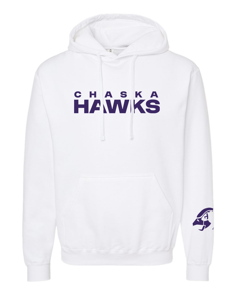 Chaska Hawks Modern White Midweight Hoodie