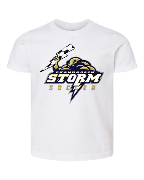 Chanhassen Storm Youth Soccer Bolt White Tee