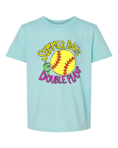 Summer Days & Double Plays Softball Youth T-Shirt