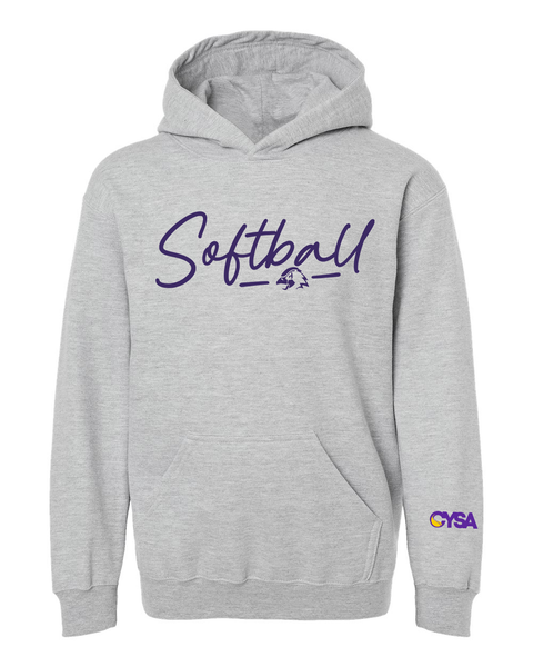 Chaska Hawks Softball Script Youth and Adult Hoodie