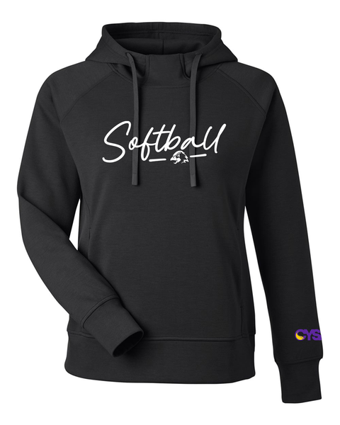 Chaska Hawks Softball Script Women's Premium Performance Hoodie