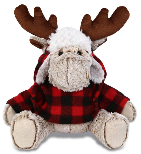 Super Soft Plush - Red Plaid Outfit - Moose
