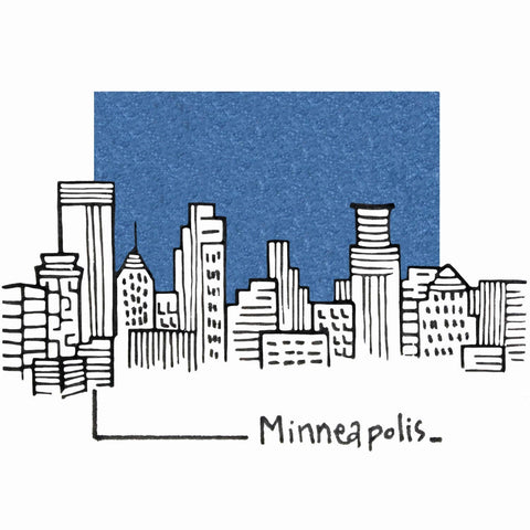 Mini Minneapolis, Minnesota 1.5" USA City Skyline Tiny Print