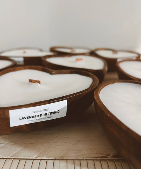 Wooden Heart Bowl Candles - 3 oz.