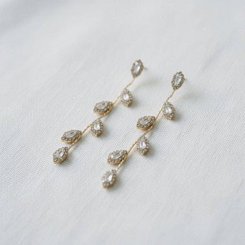 Elegant Long Leaf Dangle Earrings