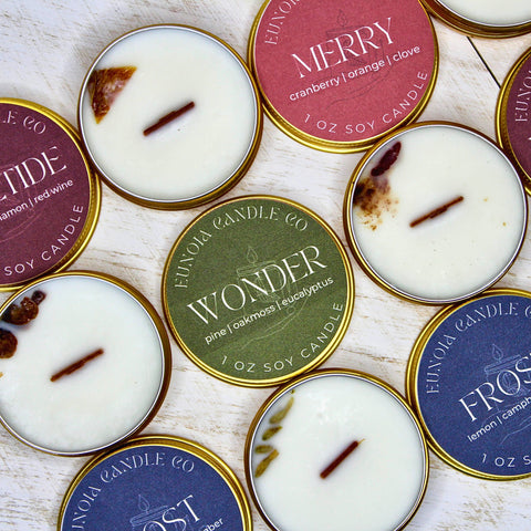 Frost Soy Candle | 1 oz Gold Tin Candle