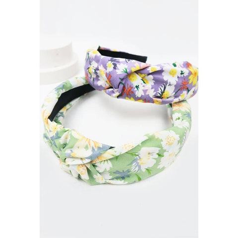 Soft Floral Pattern Center Knotted Headband