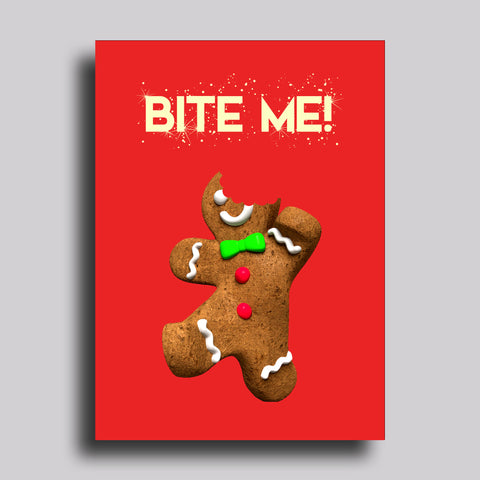 Bite Me Christmas Greeting Card