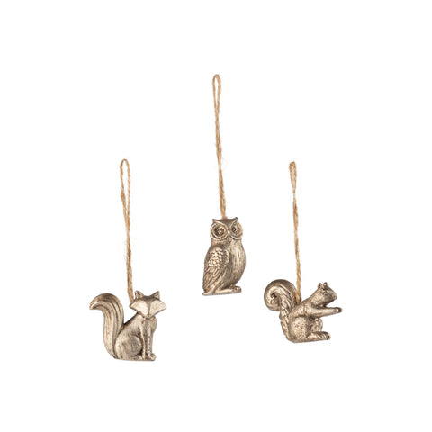 Gold finish animal ornaments, individual