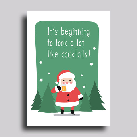 It's Beginning to Look a Lot Like Cocktails Christmas Card