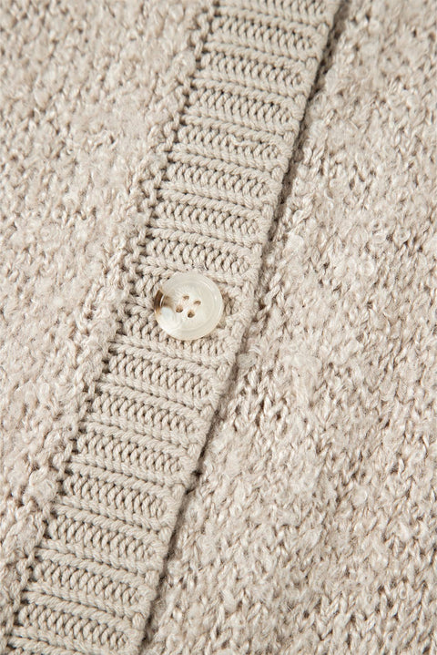 Collared Drop Shoulder Button Up Cardigan