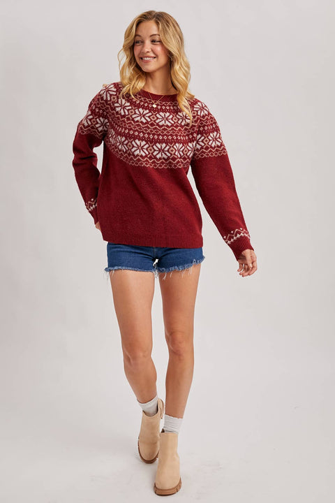 HOLIDAY FAIR ISLE KNIT SWEATER