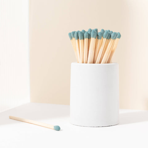 White Round Vessel with Color Matchsticks